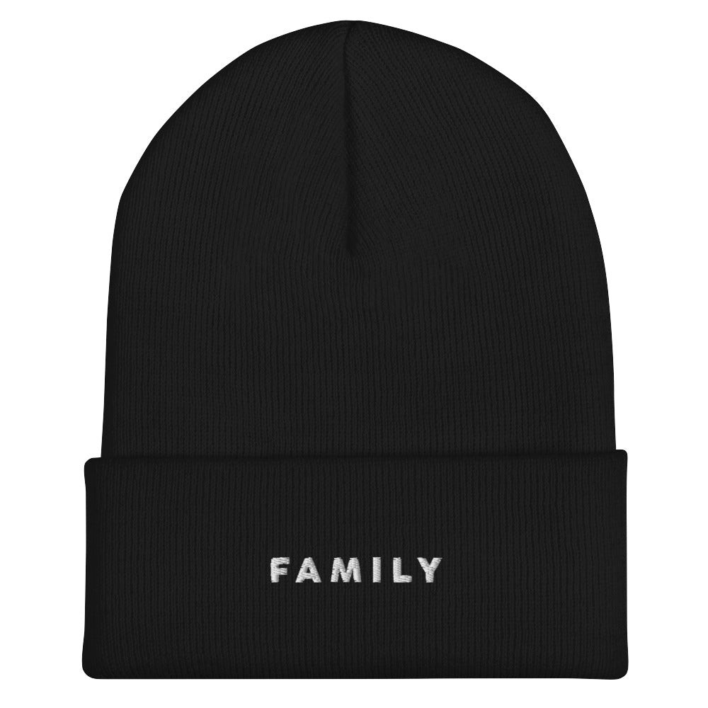 FAMILY Black Beanie (Embroidered)